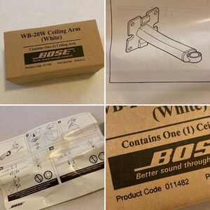 New BOSE WB-20W Ceiling Arm Speaker Mount White with Instructions